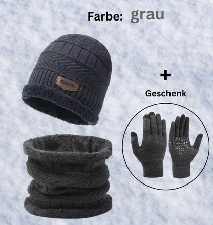 Winter-Wärme Deluxe Set für Damen und Herren: Mütze, Schal & Handschuhe (GRATIS)dazu - Stilvoll warm durch die kalten Tage