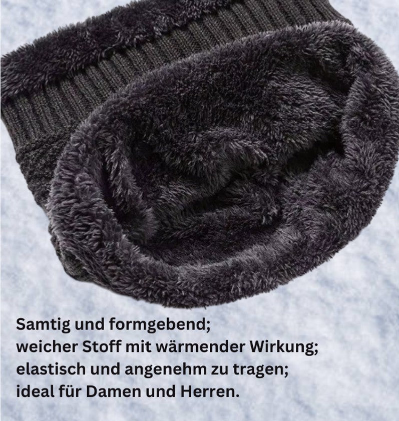 Winter-Wärme Deluxe Set für Damen und Herren: Mütze, Schal & Handschuhe (GRATIS)dazu - Stilvoll warm durch die kalten Tage